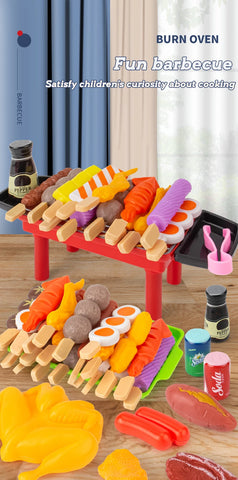 Mini Kitchen Pretend Play Toys Barbecue Set Children's Cooking Simulation Food Multi-set Christmas Gift For Kids Toddlers