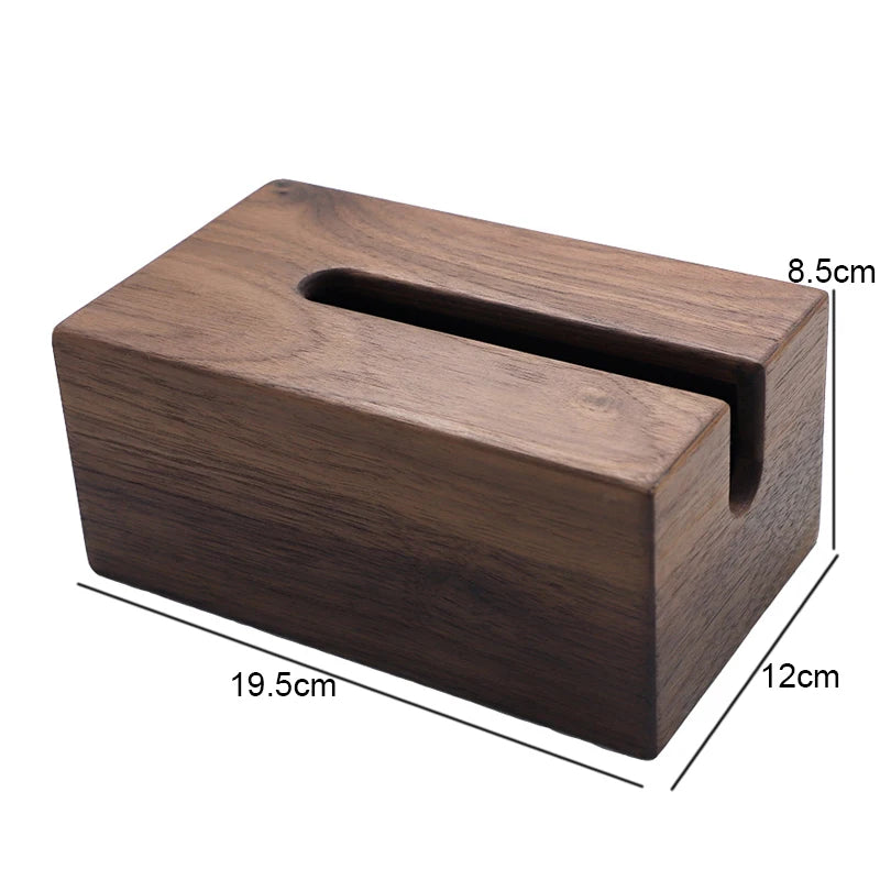 Wooden Tissue Box Rectangular Napkin Paper Towel Holder Car Tissue Holders Home Desktop Extractable Type Napkin Toilet Paper Box