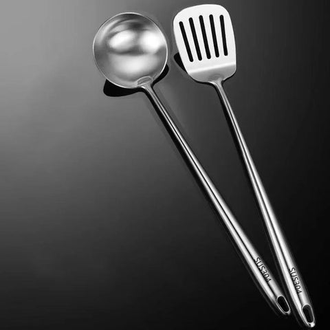 304 Stainless Steel Wok Spatula Metal Kitchen Accessories Slotted Turner Rice Spoon Ladle Cooking Tools Utensil Set Dropshipping