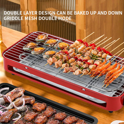 2024 NEW Zibo Barbecue Electric Barbecue Pan  Multi functional Barbecue Grill Rack Electric Barbecue skewers Fried Barbecue Pan