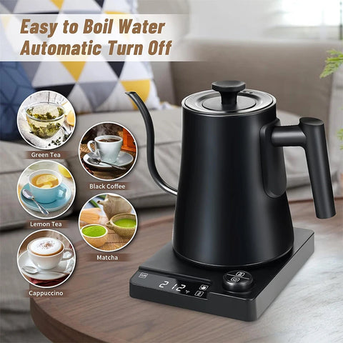 Smart Electric Coffee Kettle 900ml Precise Temperature Control Gooseneck Kettles 110v/220v Coffee Home Barista Accessories