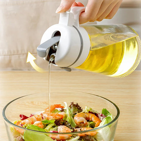 Oil Bottle Olive Oil Dispenser Kitchen Storage Oil Cruet  Automatic Opening and Closing Condiment Container for Kitchen