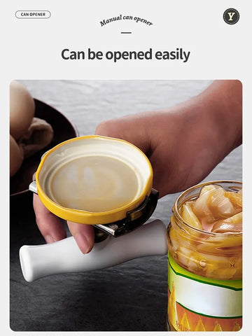 Stainless Steel Can Opener Labor-saving Unscrew Lid Multifunctional Opener Home Adjustable Rotating Bottle Opener Kitchen Tools