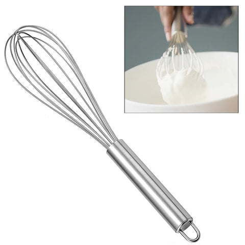 10-inch Manual Egg Beater Stainless Whisk Kitchen Wire Balloon Whisk Milk Egg Beater Egg Mixing Mixer Tools