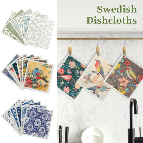 Swedish Dishcloths for Kitchen Absorbent Sponge and Quick-Drying Kitchen Dish Rags Reusable Soft Kitchen Towels Dish Cloths