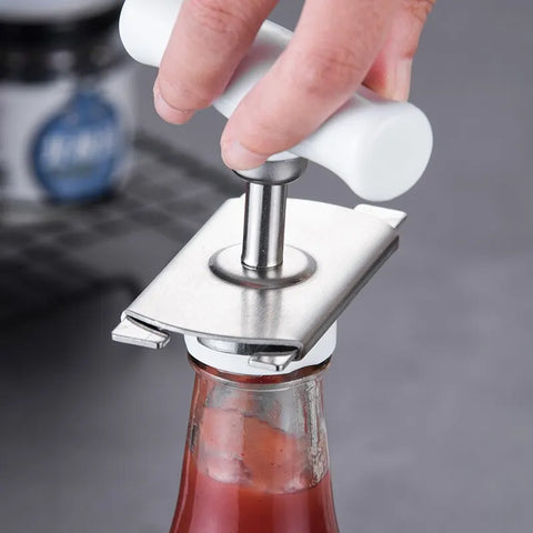 Stainless Steel Can Opener Labor-saving Unscrew Lid Multifunctional Opener Home Adjustable Rotating Bottle Opener Kitchen Tools