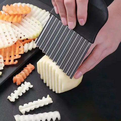 French Fry Carrot Vegetable Creates Strips Wavy Slicer Peeler Waffle Chopper Stainless steel Potato Crinkle Cutter