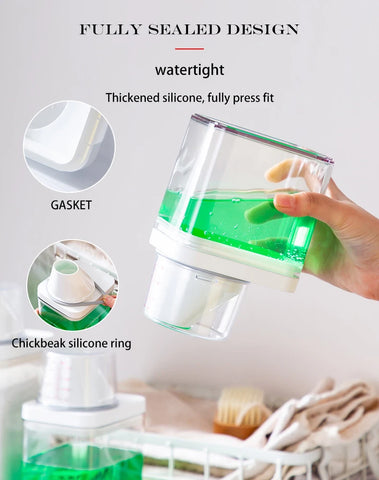 2300ML Detergent Dispenser Refillable Laundry Detergent Dispenser Empty Powder Tank Softener Bleach Storage Container with Scale