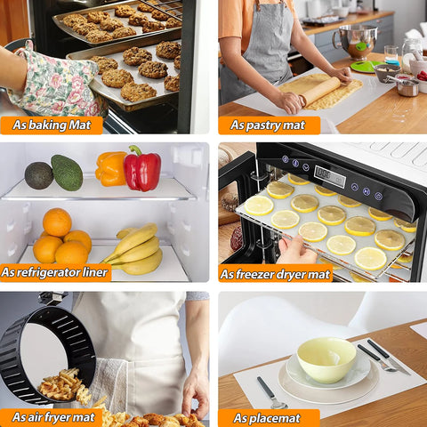 Silicone Baking Mat Roll, Large Reusable Heat Resistant Oven Liner for Cookie Bread, Non-stick Non Slip Dough Rolling Pastry Mat