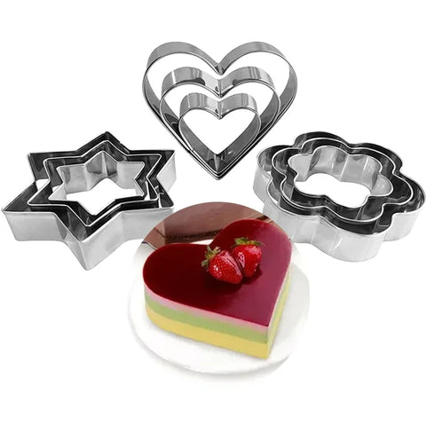 Cookie Cutters 4 Styles Flower Heart Circle Star Baking Mould Stainless Steel Baking Mold Biscuit Cookie Cutter Fruit Egg Mould