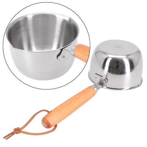 Milk Pot Stainless Steel Hot Oil Pan 150ML-500ML Hot Sauce Small Pot Cooking Butter Melting Pot Versatile Flat Bottomed Oil Pan