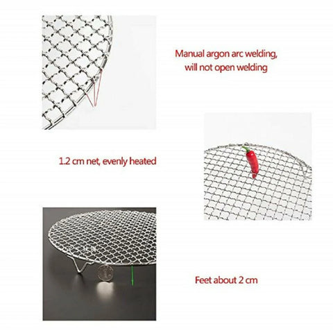 Round Baking Roasting Rack 201 Stainless Steel Wire Oven Grill Sheet Cake Cooking Tray Household Outdoor Camping BBQ Shelf