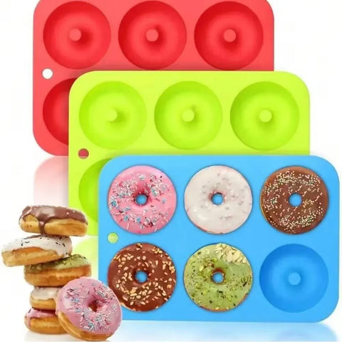 6 Holes Silicone Donut Mold Baking Pan Non-Stick Baking Pastry Chocolate Cake Dessert DIY Decoration Tools Bagels Muffins Donuts