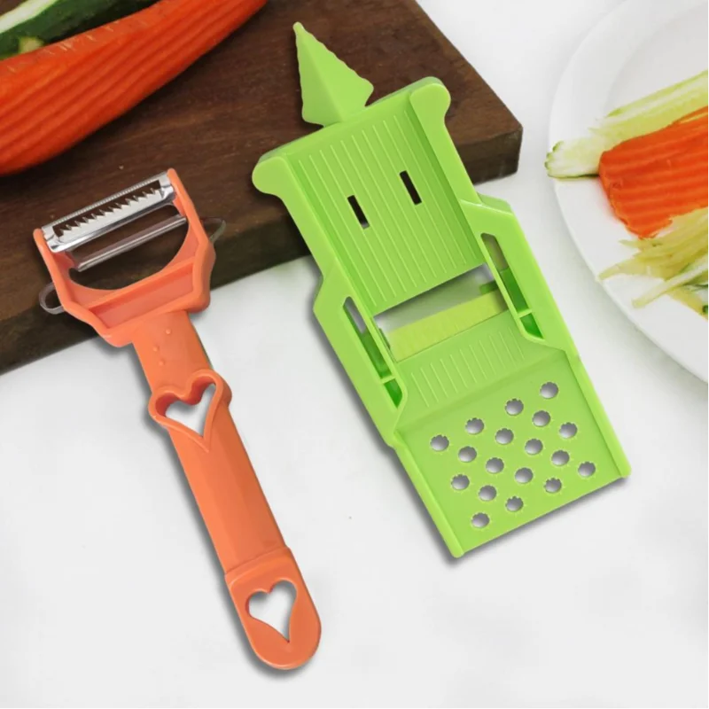 Multi Potato Peeler Portable Stainless Steel Fruit Slicer  2-in-1 Multifunctional Vegetable Chopper Tool For Home Kitchen