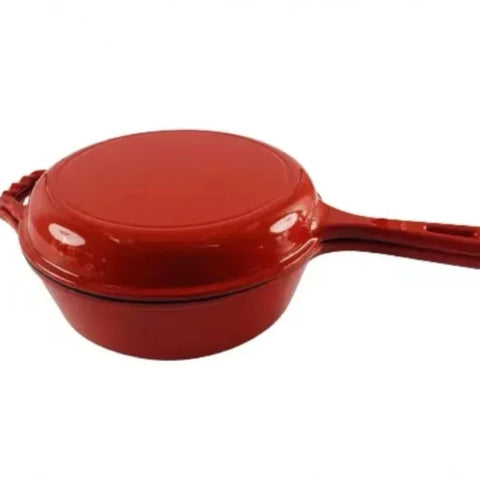 Cast Iron Enamel Pot Multi-Functional Non-Stick Cookware Colorful Long-Handle Kitchen Utensils Dutch Oven Braiser Pan