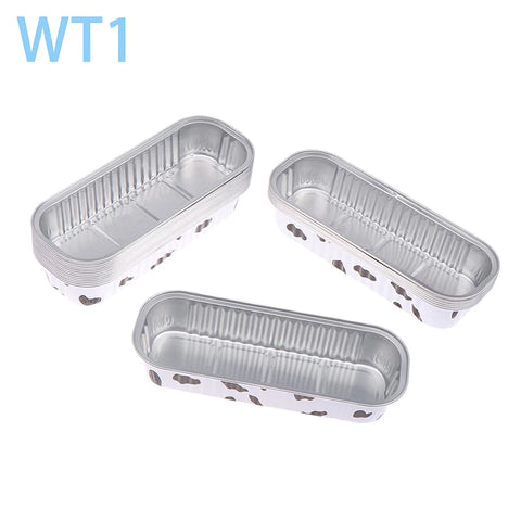 10Pcs Mini Loaf Pans With/Without Lids 6.8OZ Rectangle Aluminum Foil Baking Pans Reusable Mini Bread Containers Muffin Tins