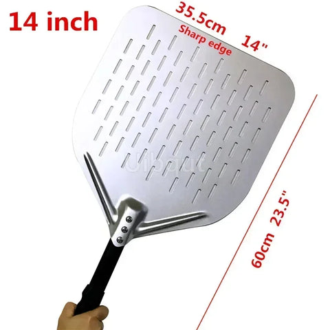 12 14 inch Big long Aluminum Pizza Shovel Peel With Long Handle Accessorie Pizza Paddle Spatula Nonstick Round Pan Baking turner