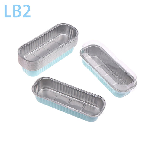 10Pcs Mini Loaf Pans With/Without Lids 6.8OZ Rectangle Aluminum Foil Baking Pans Reusable Mini Bread Containers Muffin Tins