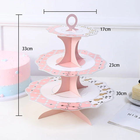 Three tier grid bronzing tray cake stand birthday cake placement festive party dessert placement rack donut rack