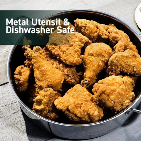 Hybrid Nonstick Sauté Pan and Lid, Chicken Fryer, 7-Quart, Dishwasher and Oven-Safe, Compatible with All Cooktops