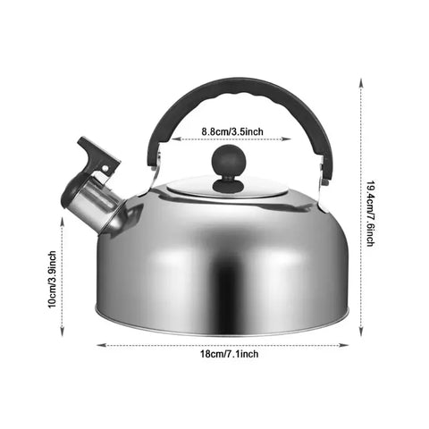 Stainless Steel Kettle Household 3L Portable Stove Gas Universal Whistle Tea Kettle Quick Hot Water Kettle with Ergonomic Handle