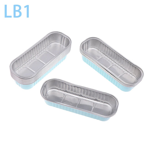 10Pcs Mini Loaf Pans With/Without Lids 6.8OZ Rectangle Aluminum Foil Baking Pans Reusable Mini Bread Containers Muffin Tins