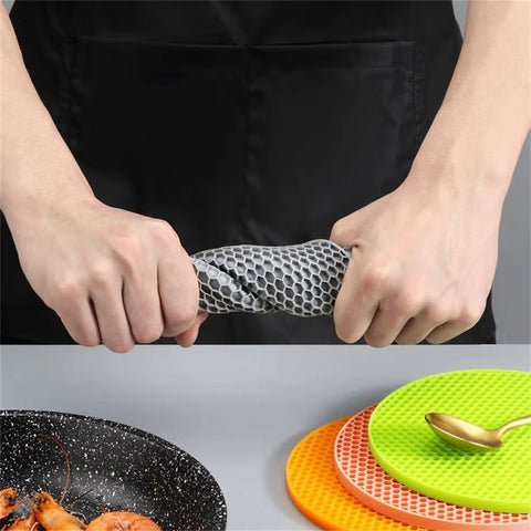 10pcs Silicone Trivet Mats Heat Resistant Pot Holders Hot Dish Pads