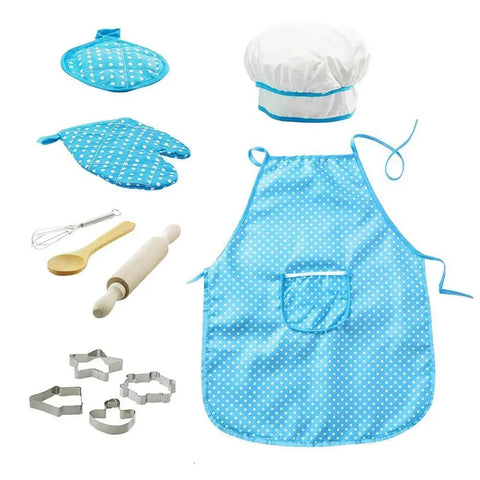 Apron for Little Girls 4/11Pcs Kids Kitchen Cooking Baking Pretend Play Set Simulation Pink Chef Baking Tool Play House Toys