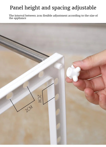 Kitchen Sink Storage Rack Stainless Steel Retractable Cabinet Double Partition Rack Household Pot And Bowl Rack Storage Rack
