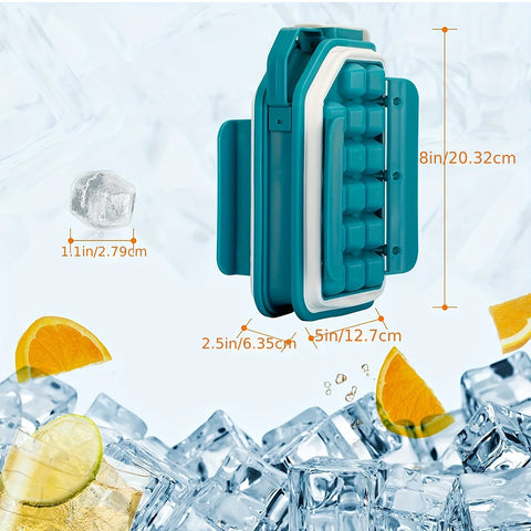 Gray silicone ice bottle 2-in-1 ice hockey portable ice tray, frozen whiskey cocktail wine beer retractable ice cube mold