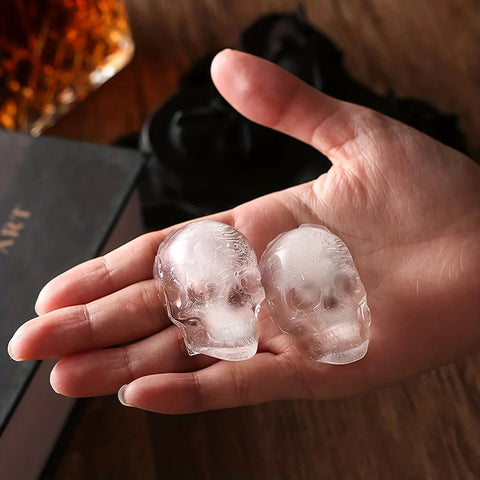 Skull Ice Ball Mold Silicone 3D Flexible Ice Cube Trays BPA Free Ice Trays For Freezer Horror Skull Head Cocktail Ice Ball Maker