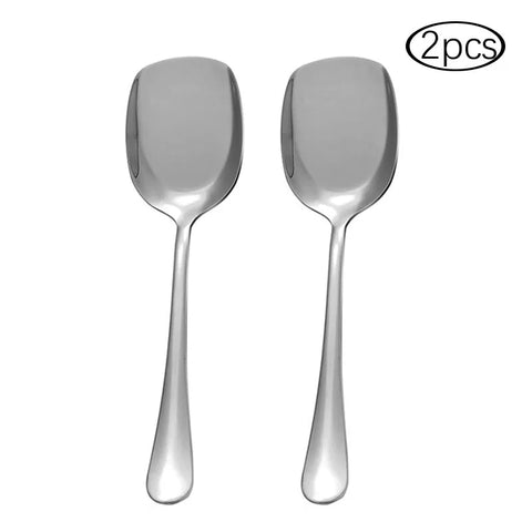 2pcs Stainless steel serving spoon household stainless steel tableware restaurant hotel serving spoon large serving spoon