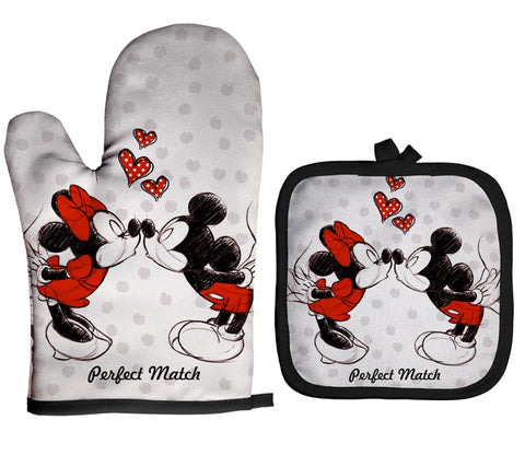 Mickey and Minnie Baking Gloves Cartoon Insulation Mat Pink Microwave Oven Mitt Anti-heat Cooking Potholders Kitchen Accessories