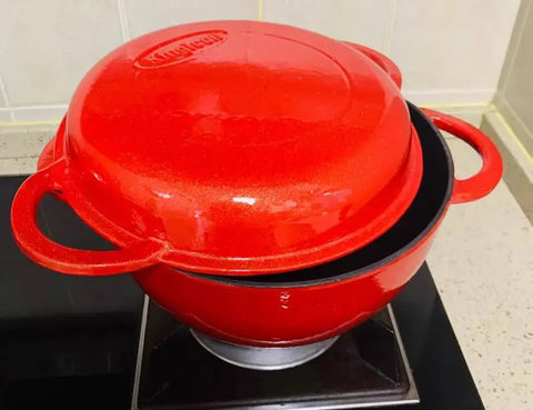 Cast Iron Enamel Pot Multi-Functional Non-Stick Cookware Colorful Long-Handle Kitchen Utensils Dutch Oven Braiser Pan