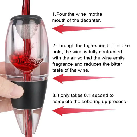 Professional Wine Decanter Pourer With Filter and Base Quick Sobering Wine Whisky Aerator Dispenser For Chrismas