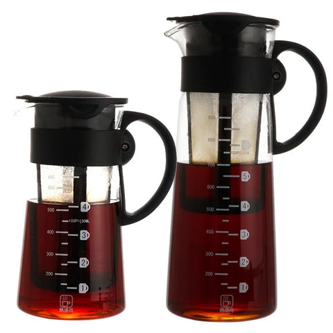 650/900ml Cold Brew Iced Coffee Maker with Coffee Filter and Handle Cold Brew Glass Cold Brew Coffee Maker Pour-over Maker