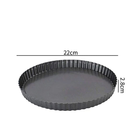 20-30cm Non-Stick Tart Quiche Flan Pan Molds Round Removable Loose Bottom Fluted Heavy Duty Pie Pizza Cake Baking Pan Bakeware