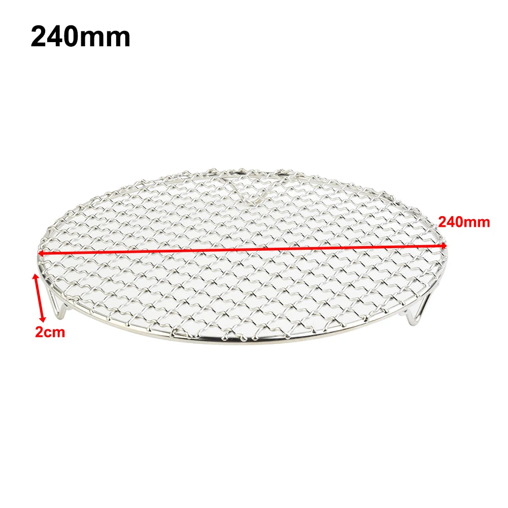 Round Baking Roasting Rack 201 Stainless Steel Wire Oven Grill Sheet Cake Cooking Tray Household Outdoor Camping BBQ Shelf