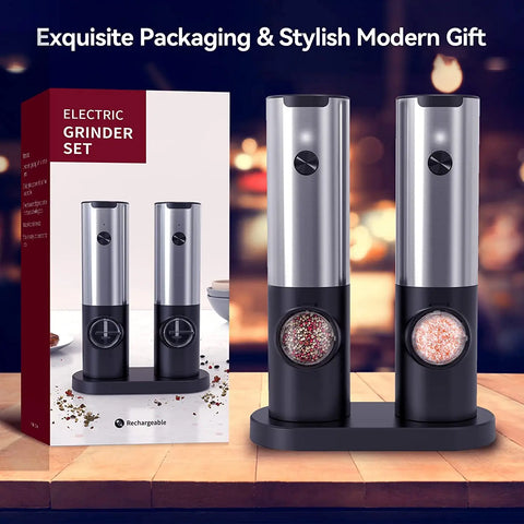 USB Rechargeable Electric Salt Pepper Grinder With Adjustable Roughness Freshly Ground Pepper Pepper Powder Grinder kitchen Tool