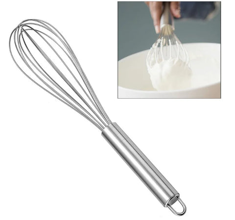 10-inch Manual Egg Beater Stainless Whisk Kitchen Wire Balloon Whisk Milk Egg Beater Egg Mixing Mixer Tools