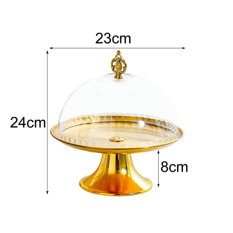 Cake Stand Round Bread Plates Elegant with Dome Cake Holder Tray High Pedestal for Dry Food Muffins Appetizers Dessert Parties