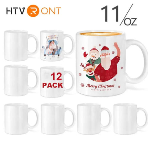 12/6 Pack 11OZ Sublimation Mugs Sets Classic Blank Drinking Cups with Handles DIY Coffee Mug Gift for Sublimation Paper