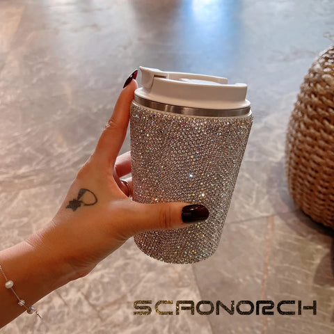 Sparkling Stainless Steel Insulated Cup Tumbler Coffee Cups Mug Travel Thermal Water Bottle Portable Car Thermos Vacuum Flask