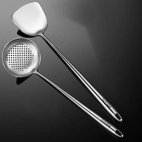 304 Stainless Steel Wok Spatula Metal Kitchen Accessories Slotted Turner Rice Spoon Ladle Cooking Tools Utensil Set Dropshipping