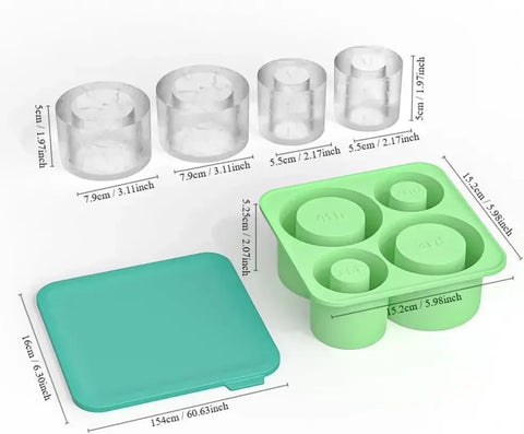 Ice Cube Tray Mold for Tumbler Stanley Cup Silicone Cylinder Ice Cube Maker Mold with Lid For 20oz 30oz 40oz