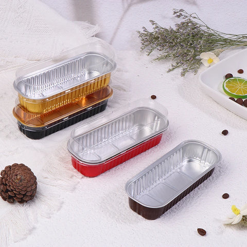 10Pcs Mini Loaf Pans With/Without Lids 6.8OZ Rectangle Aluminum Foil Baking Pans Reusable Mini Bread Containers Muffin Tins