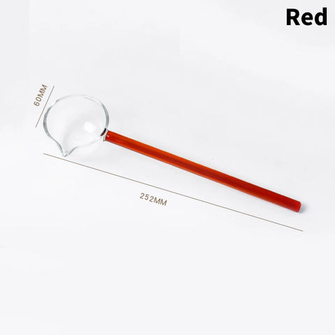 Creative Dessert Glass Spoon High Temperature Resistant Colourful Long Handle Transparent Soup Ladle Household Kitchen Spoons