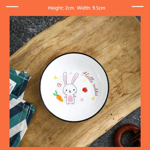 Kitchen Rabbit Small Sauce Bowl Cute Ceramic Seasoning Dish Creative Household Dipping Plate Creative Vinegar Soy Snack Dishes