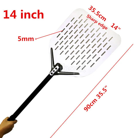 12 14 inch Big long Aluminum Pizza Shovel Peel With Long Handle Accessorie Pizza Paddle Spatula Nonstick Round Pan Baking turner