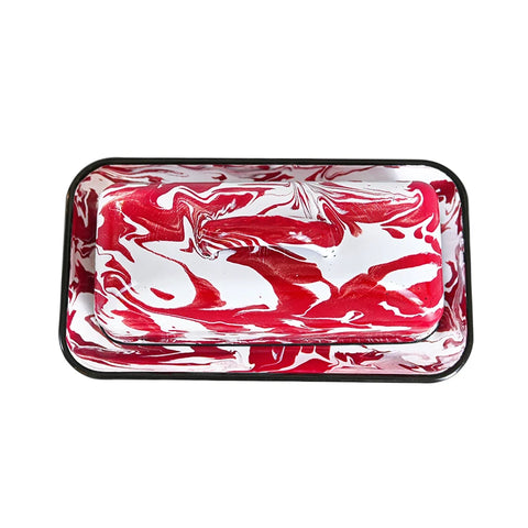 Butter Dish With Cover Applicable To Workbench Non-Damable Metal Container Retro Darmhouse Style Dishes